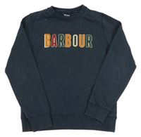 Tmavomodrá mikina s nápisom Barbour