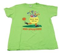 Zelené tričko s potiskem Fruit of the Loom