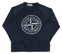 Tmavomodrá športová mikina s potiskem Stone Island