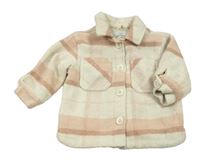 Béžovo-starorůžová kostkovaná podšitá košilová bunda George
