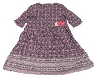 Nové - Tmavorůžovo-ružové vzorované ľahké šaty Nutmeg