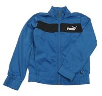 Modro-černá sportovní propínací mikina s logem Puma