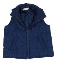 Tmavomodrá prošívaná šusťáková zateplená vesta