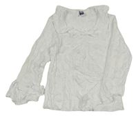 Biela mačkaná blúzka s golierikom C&A