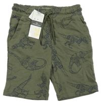 Nové - Khaki teplákové kraťasy s robodinosaury Primark