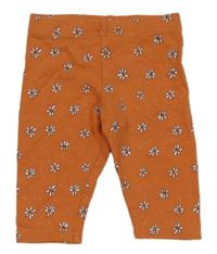 Tehlové bodkovaná é capri legíny s kvetinami Primark
