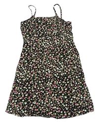 Čierne kvetované ľahké šaty Primark