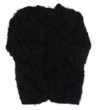 Čierny chlpatý svetrový cardigan H&M