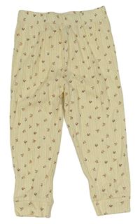 Smotanové vzorované kvetované pyžamové nohavice Next