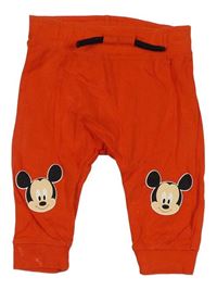 Červené ľahké tepláky s Mickeym Disney