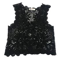 Čierna vzorovaná perforovaná crop vesta H&M