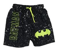 Černé vzorované plážové kraťasy s Batmanem