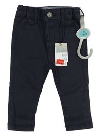Tmavomodré plátěné chino kalhoty Primark