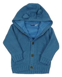 Modrý prepínaci podšitý sveter s kapucňou Lupilu