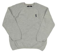 Sivý sveter s výšivkou Next