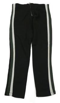 Čierne tregíny so zipsom a pruhmi Zara