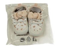 Nové - bílo-růžové vzorované koženkové capáčky vel. 21