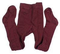 Vínové vzorované punčocháče H&M