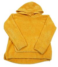 Žltý žinylkový sveter s kapucňou C&A