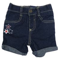 Tmavomodré rifľové kraťasy s hviezdami U.S. POLO ASSN