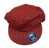 Červená vzorovaná kšiltovka 