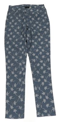 Šedomodré květované tregíny Pepperts