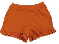 Tehlové ľahké kraťasy s volánikmi H&M