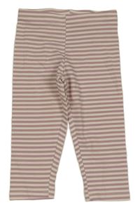 Ružovo-smotanové pruhované crop legíny H&M