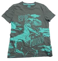 Khaki tričko s dinosaurom F&F