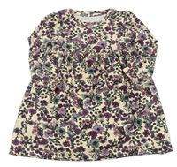 Krémovo-fialové kvetované šaty Name it