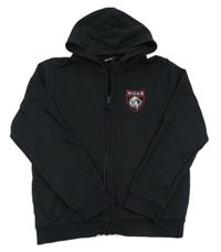 Čierna prepínaci mikina s výšivkou a kapucí zn.tu