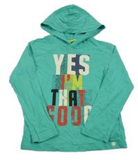 Zelené triko s nápisem a kapucí Mexx