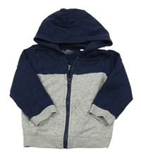 Tmavomodro-sivá prepínaci mikina s kapucňou Peacocks