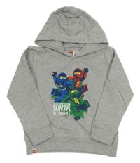 Sivá mikina s Lego Ninja a kapucňou