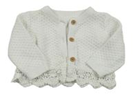 Biele vzorované prepínaci svetrové bolerko s čipkou George