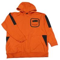 Červeno-čierna mikina s nápisom a kapucňou George