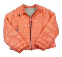 Korálová šušťáková zateplená crop bunda