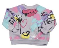 Lila mikina s graffiti George