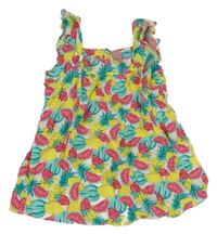 Bielo-zeleno-žlto-ružová tunika s ovociem Y.F.K.