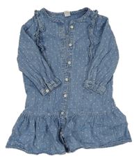 Svetlomodré bodkovaná é rifľové šaty GAP