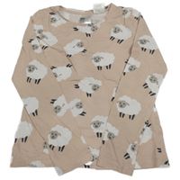 Svetloružové tričko s ovečkami H&M