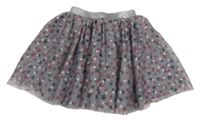 Lila-červeno-tmavomodrá tylová sukňa s hviezdami Dopodopo