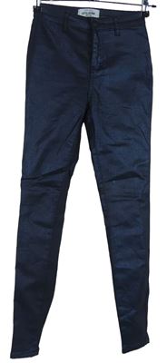Dámské tmavmodré třpytivé skinny kalhoty New Look 