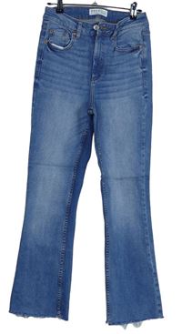 Dámské světlemodré bootcut roztřepené rifle Primark 
