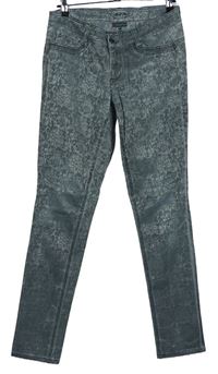 Dámske sivé vzorované skinny elastické rifle zn. Street One