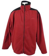 Pánská karmínovo-černá fleecová outdoorová bunda Basic Line 