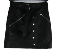 Dámská černá koženková sukně s páskem Asos 