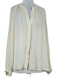 Dámska smotanová vzorovaná šifónová blúzka Zara