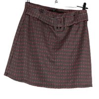 Dámská růžovo-černá vzorovaná sukně s páskem Primark 