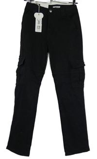 Nové - Dámské černé plátěné kalhoty s kapsami Daysie 